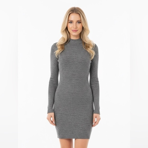 Say What? Dresses & Skirts - Say What size small grey mock neck mini sweater dress